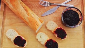 Blueberry jam + baguette